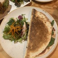 Tempeh quesadilla  at Entre Pedras in Santiago De Compostela