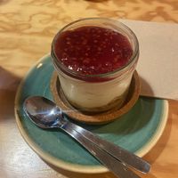Raspberry cheesecake   at Entre Pedras in Santiago De Compostela