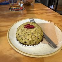 Pistachio cake  at Entre Pedras in Santiago De Compostela