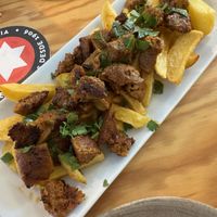 Zorza gallega con patatas  at Entre Pedras in Santiago De Compostela