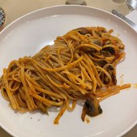 Vegetarian Pasta (made vegan)  at Piatsa Estiatorio in Paros