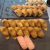 A close up of the vegan sushis. at Mandarin Palace in Espoo