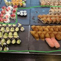 Vegan sushi circled. at Mandarin Palace in Espoo