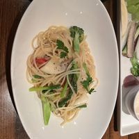 Spaghetti with vegetable sauce  at Organic Plus in Sapporo