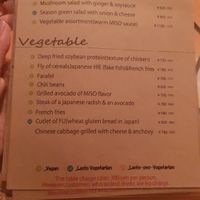 Menu at Organic Plus in Sapporo