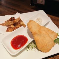 Vegan fish and chips  at Organic Plus in Sapporo