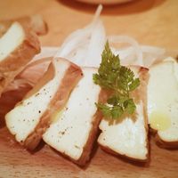 Smoked tofu at Organic Plus in Sapporo