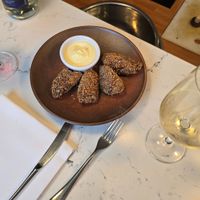 Nut fritters  at Upstairs at Anley Street  in Jersey