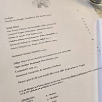 June 2025 menu at Upstairs at Anley Street  in Jersey