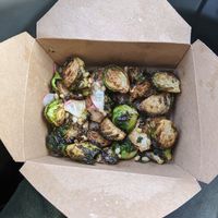 Brussel Sprouts appetizer with no cheese - Vegan! at Robin's Restaurant in Cambria