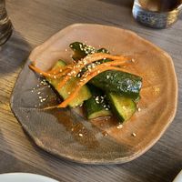 Pickled cucumberrs  at Green Green Korean Dining in Tokyo