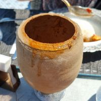 Ceramic food pot at Queb Rooftop Restaurant Sultanahmet in Istanbul