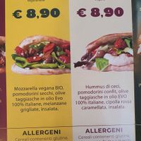 Menu veg at Spacca in Bergamo