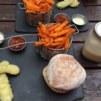 Sweet Potato Burger  at The Belgian Monk in Norwich