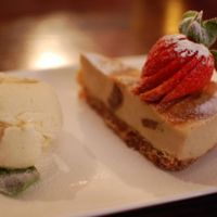 Fig, Orange and Cardamom Cheesecake served with Swedish Glace Vanilla. at The Belgian Monk in Norwich