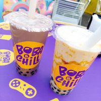 Milk teas with tapioca pearls at Boba & Chill in Funchal