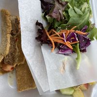 Cheese steak sandwich at Healthy Sins Vegan Cafe in Lockport