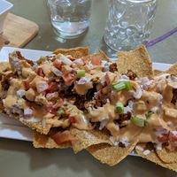 Loaded Nachos at Healthy Sins Vegan Cafe in Lockport