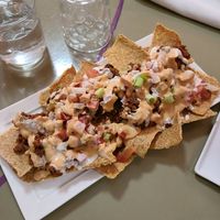 Loaded Nachos at Healthy Sins Vegan Cafe in Lockport