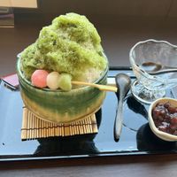 Matcha kakigori かき氷  at Hanamizuki Shirakawa in Shirakawa