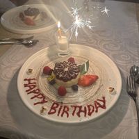 Vegan birthday cake  at O Leão de Porches in Lagoa