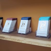 Section with flavored vegan chocolate bars at Dwaar Chocolate in Keego Harbor