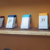 Section with flavored vegan chocolate bars at Dwaar Chocolate in Keego Harbor