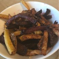 Greasy vegetable fries  at Nova Krova in Krakow