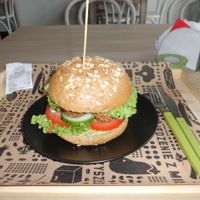 Falafel burger at Nova Krova in Krakow