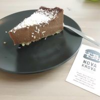 chocolate cake, bit stiff, but still very tasty! at Nova Krova in Krakow