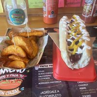 Vegan hot dog with fries   at Que Weno Tu Completo in Punta Arenas
