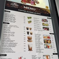 Menu  at Coffee HƯỚNG QUÁNG in Da Nang