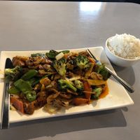 Totally vegan Szechuan “chicken,” you can taste that they don’t use oyster sauce and it’s still sooooo good. at Hong Kong Sichuan Restaurant in Lansing