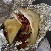 BLT with vegan sausage instead of bacon  at Serendipity West in Glasgow