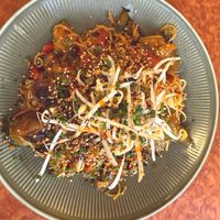 Yakosoba noodles  at The Green Wave  in San Vicente De La Barquera