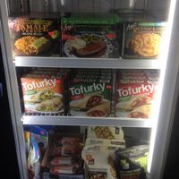 Freezer case at Animal Place's Vegan Republic in Berkeley