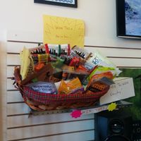 Vegan Jerky Taste off grand prize gift basket. No, I did not win... at Animal Place's Vegan Republic in Berkeley
