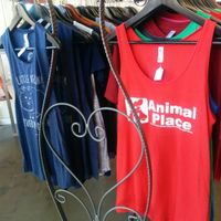 T shirts with a message at Animal Place's Vegan Republic in Berkeley