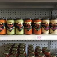 So many vegan pasta sauces! at Animal Place's Vegan Republic in Berkeley