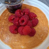 Raspberries and maple syrup at GLA - Stack and Still - Departures Lounge in Paisley