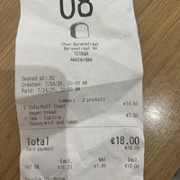 bill  at Chun Café Berenstraat in Amsterdam