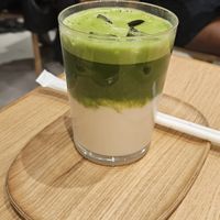 Iced matcha latte with coconut milk at Chun Café Berenstraat in Amsterdam