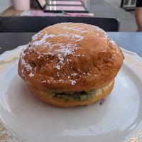 Matcha cream at Kiji Donuts in Lyon