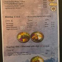 menu with vegan labels at Omoni House in York