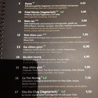 Menu at Fiaba - Vietnam at Heart in Passau