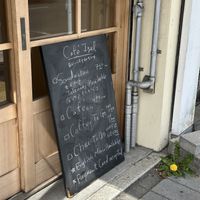 Menu with English available  at Cafe Igel in Hiroshima