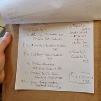 Today's menu - the cauliflower sandwich can be made vegan at Cafe Igel in Hiroshima