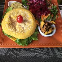 Owner offered to swap out goat cheese for a slice of eggplant. 👍👍 at Como En Mi Casa in Puerto Viejo De Talamanca