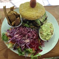 Turmeric bread and veg vegan sandwich combo  at Como En Mi Casa in Puerto Viejo De Talamanca