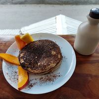 Regular sized gluten-free, vegan pancake. at Como En Mi Casa in Puerto Viejo De Talamanca